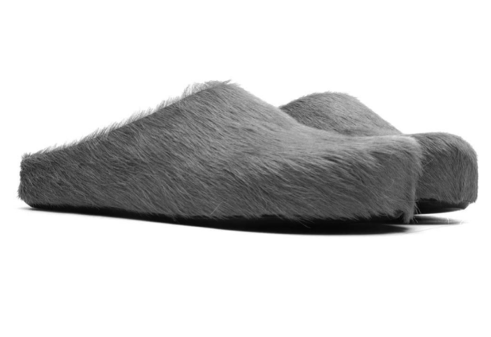 MARNI FUSSBET SABOT CALF-HAIR SLIPPERS