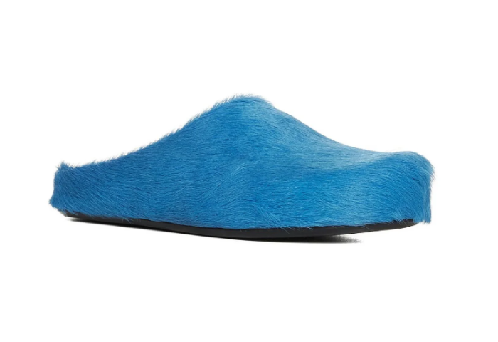 MARNI FUSSBET SABOT CALF-HAIR SLIPPERS