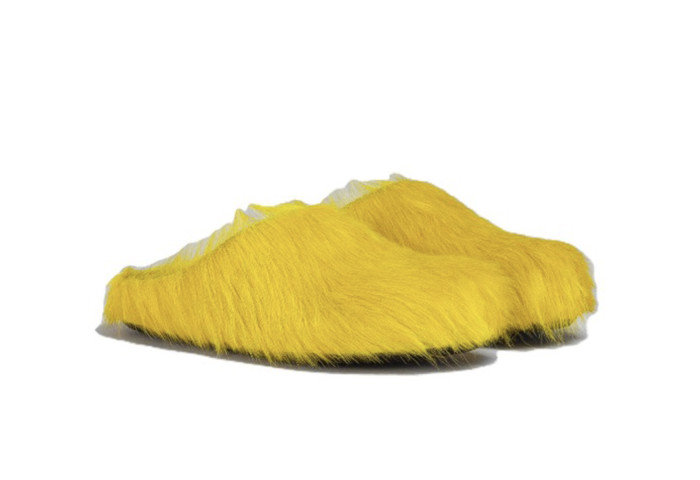MARNI FUSSBET SABOT CALF-HAIR SLIPPERS