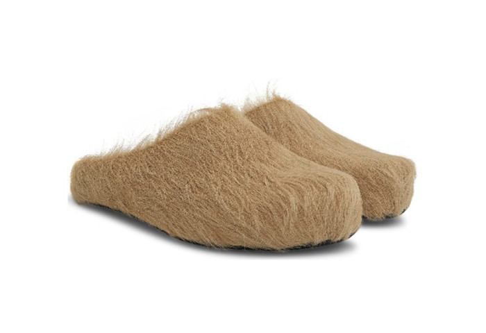 MARNI FUSSBET SABOT CALF-HAIR SLIPPERS