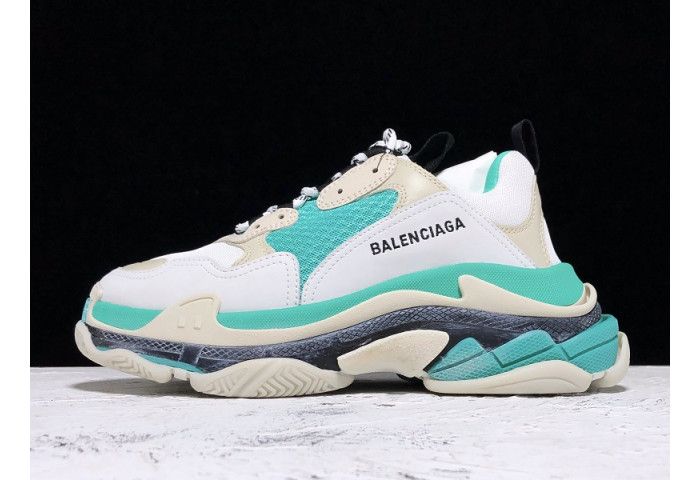 Balencaiga Triple S White Grey Turquoise (W) 524039 W09OH 3005