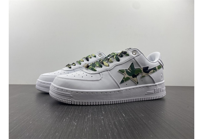 A Bathing Ape Sk8 Sta Low White ABC Camo Green BA001H20191045