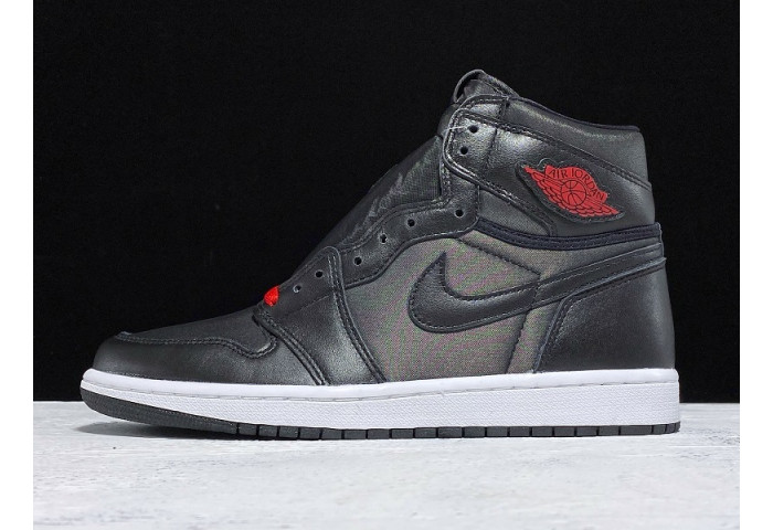 Jordan 1 Retro High Black Satin Gym Red 555088-060