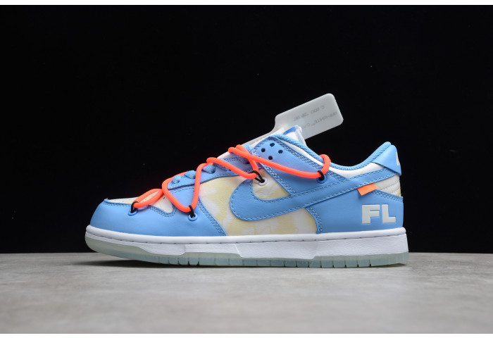 Off-White x Futura x Dunk Low SB UNC University Blue Summit White DD0856-403