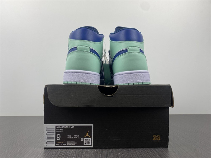 Air Jordan 1 Mid Blue Mint (GS) 554724-413