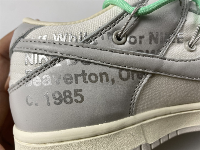 OFF-WHITE X NIKE SB DUNK LOW 04 OF 50 OW WHITE GREY GREEN DM1602-114