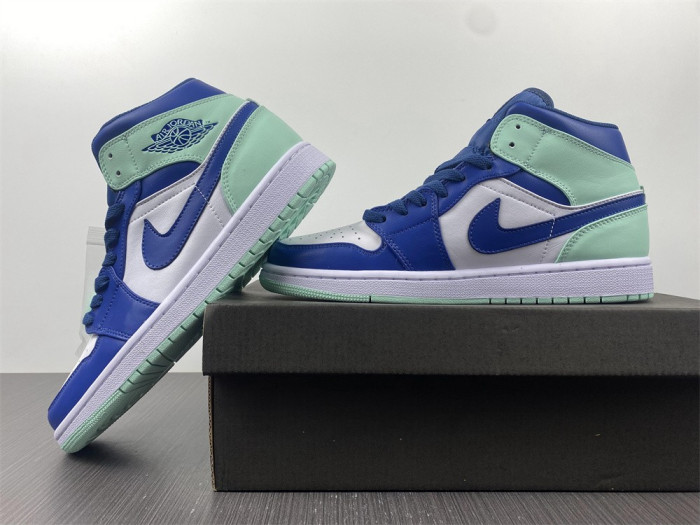 Air Jordan 1 Mid Blue Mint (GS) 554724-413