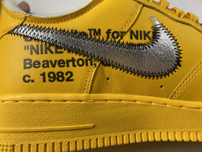 Nike Air Force 1 Low OFF-WHITE University Gold Metallic Silver DD1876-700