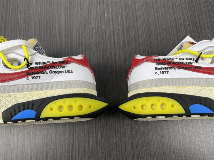 Off-White x Nike Blazer Low in White and University Red DH7863-100
