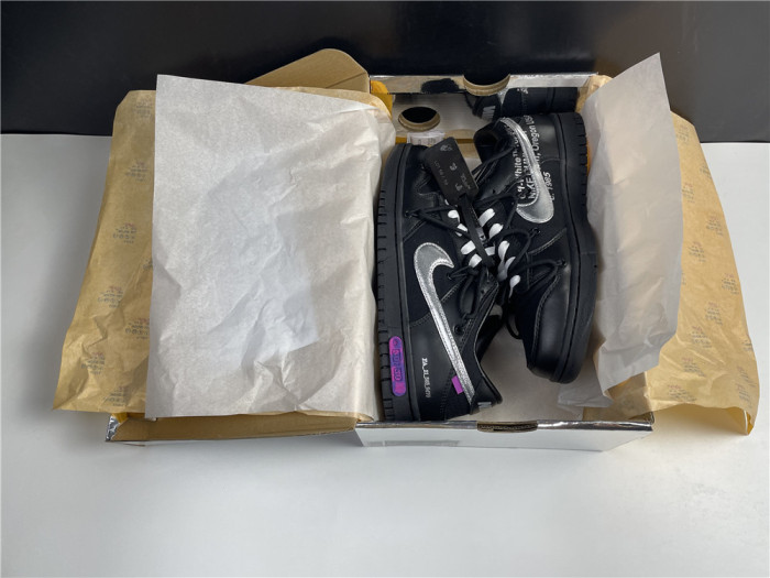 Nike Off-White x Nike Dunk Low Black, silver and purple DM1602-001