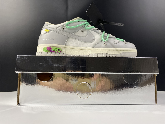 OFF-WHITE X NIKE SB DUNK LOW 04 OF 50 OW WHITE GREY GREEN DM1602-114