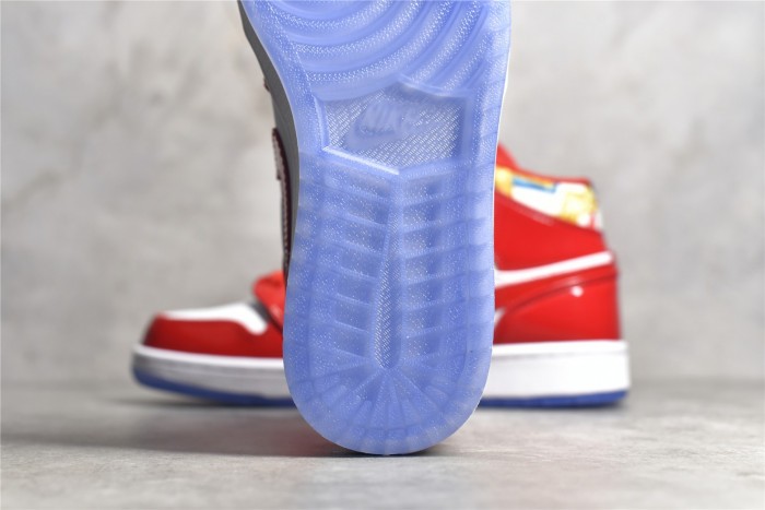 Air Jordan 1 Mid With Red Patent and Geometric Print DC7294-600