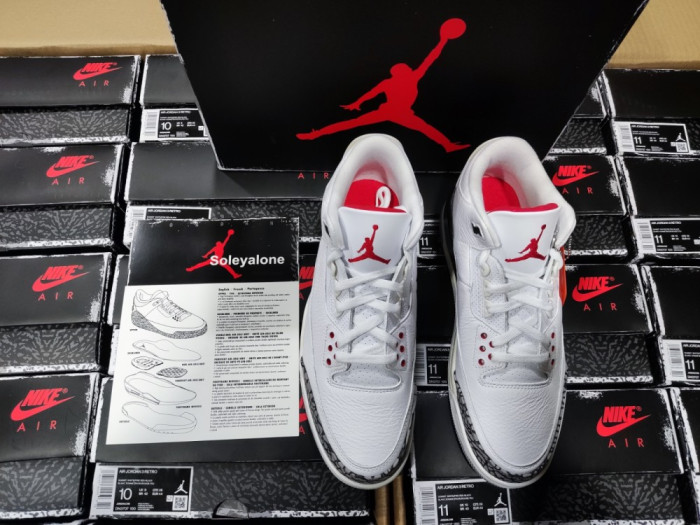 AIR JORDAN 3 WHITE CEMENT REIMAGINED SHOES DN3707-100