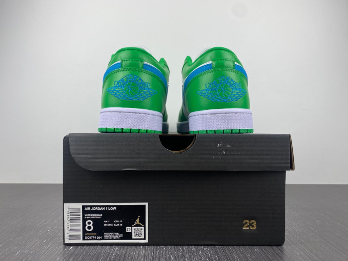 Air Jordan 1 Low White Green Blue DC0774-30418