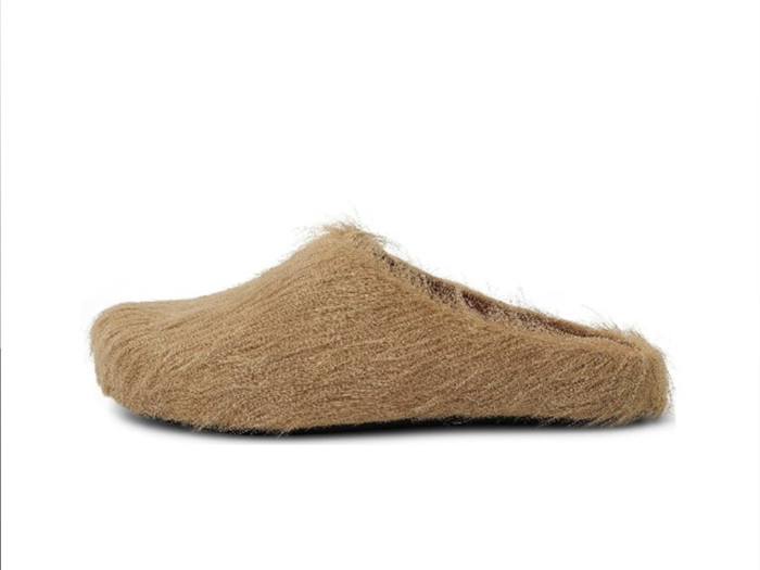 MARNI FUSSBET SABOT CALF-HAIR SLIPPERS