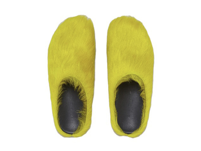 MARNI FUSSBET SABOT CALF-HAIR SLIPPERS