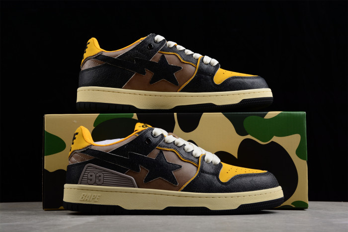 A Bathing Ape Sk8 Sta Vintage Black Yellow BA1I20-291-021
