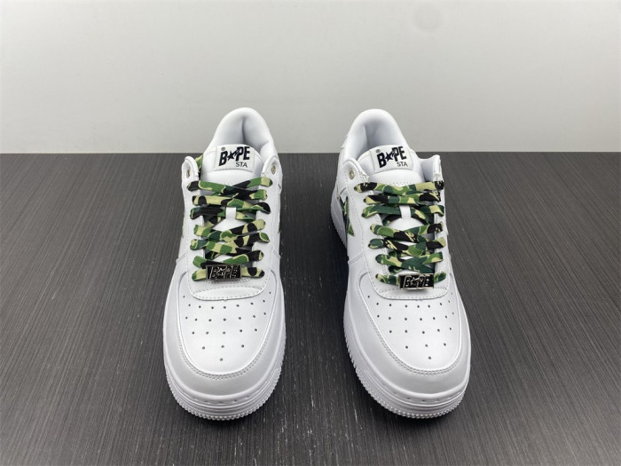 A Bathing Ape Sk8 Sta Low White ABC Camo Green BA001H20191045