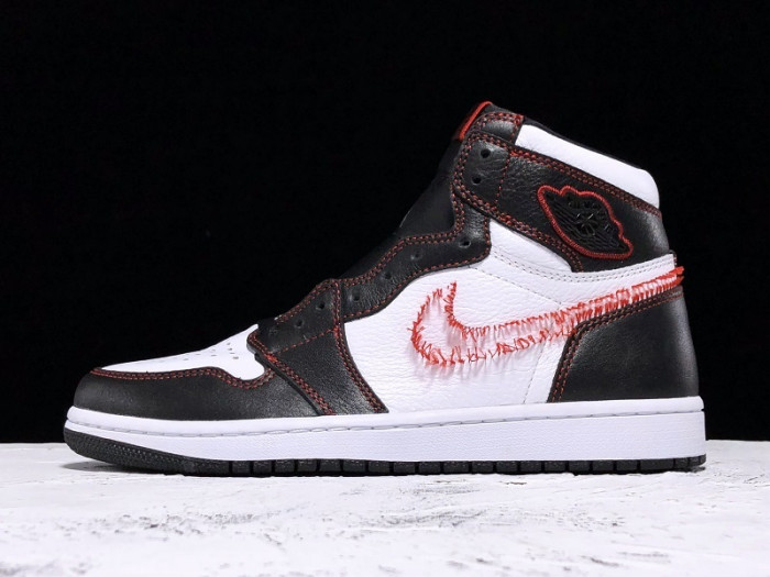 Jordan 1 Retro High Defiant White Black Gym Red CD6579-071