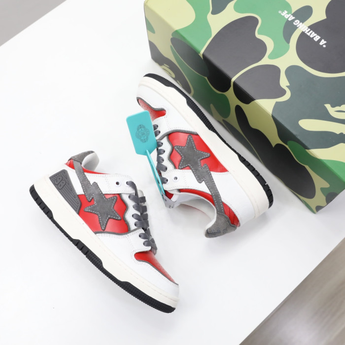 A Bathing Ape SK8 Sta White Red BA001FWH801017_RED_A/1H80191017-RED