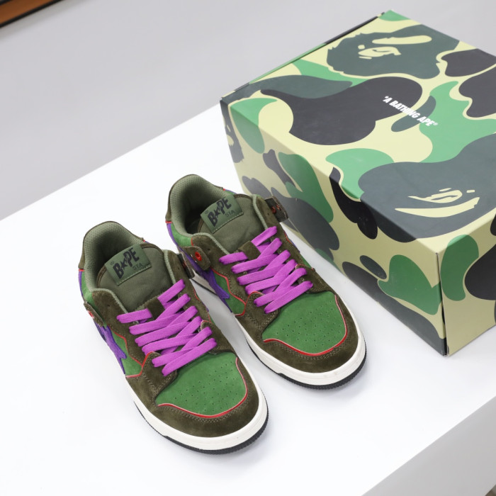 A Bathing Ape Sk8 Sta Dark Purple Green BA001FWG701029X