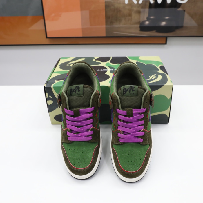 A Bathing Ape Sk8 Sta Dark Purple Green BA001FWG701029X