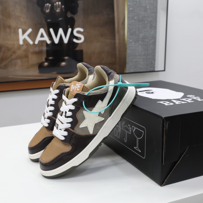 A Bathing Ape SK8 Sta Brown Ivory  BA001FWH801013_BEI_A
