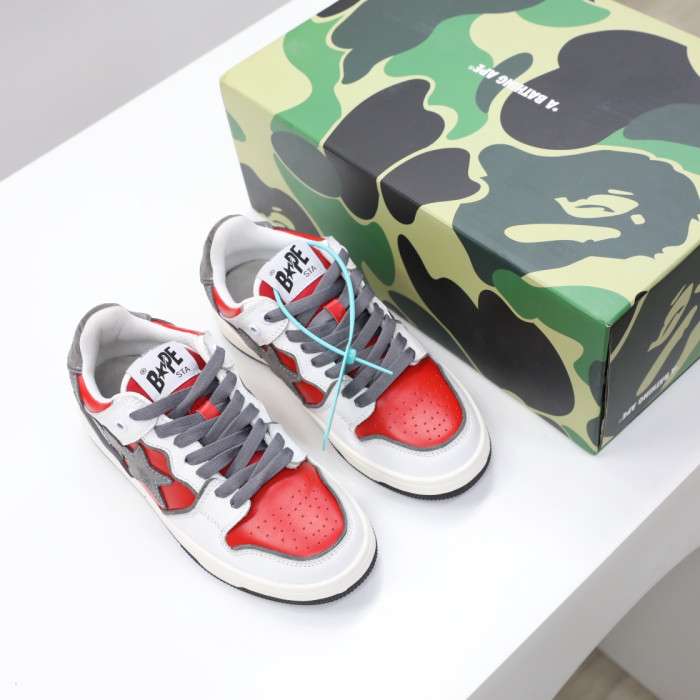 A Bathing Ape SK8 Sta White Red BA001FWH801017_RED_A/1H80191017-RED