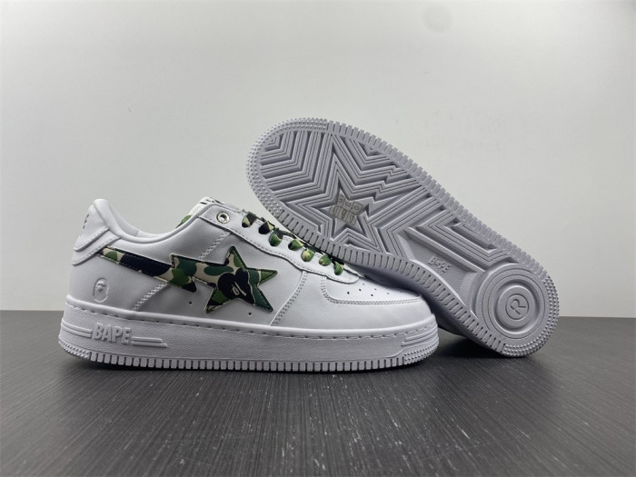 A Bathing Ape Sk8 Sta Low White ABC Camo Green BA001H20191045