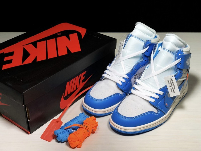 Jordan 1 Retro High Off-White University Blue “UNC”  AQ0818-148