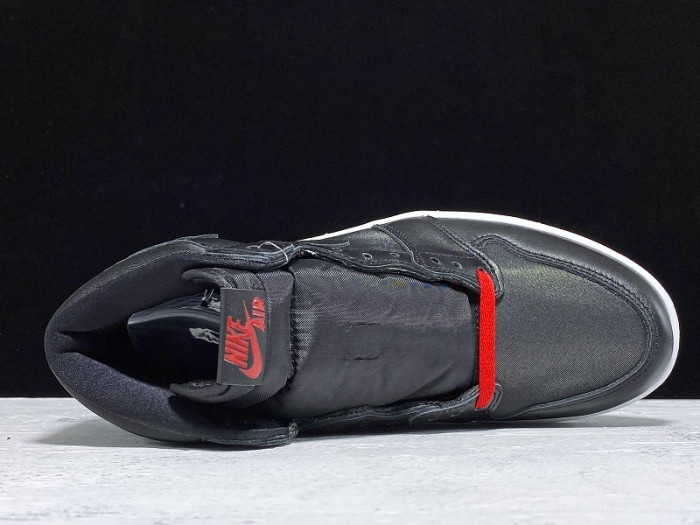 Jordan 1 Retro High Black Satin Gym Red 555088-060