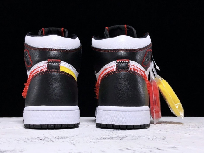Jordan 1 Retro High Defiant White Black Gym Red CD6579-071
