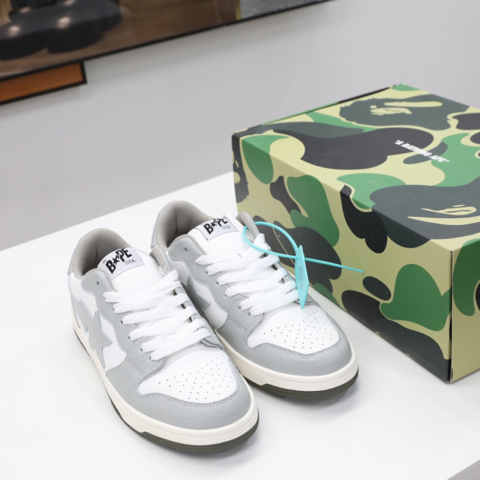 A Bathing Ape Court Sta Light Grey Cream BA001FWG701033X