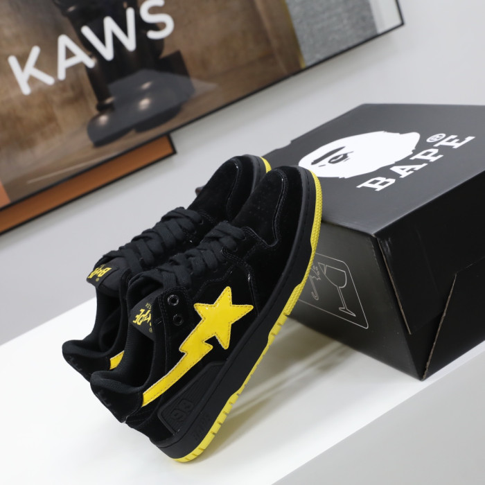 A Bathing Ape Sk8 Sta Black Electric Yellow BA 001FWG701031X