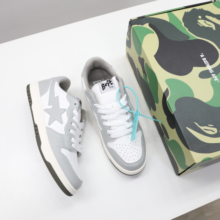 A Bathing Ape Court Sta Light Grey Cream BA001FWG701033X