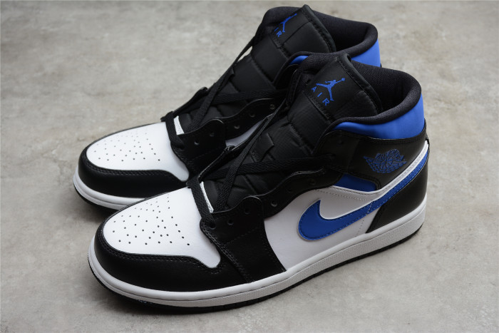 Jordan 1 Mid White Black Royal 554724-140