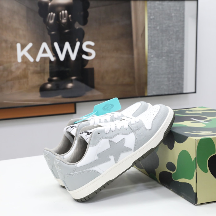 A Bathing Ape Court Sta Light Grey Cream BA001FWG701033X