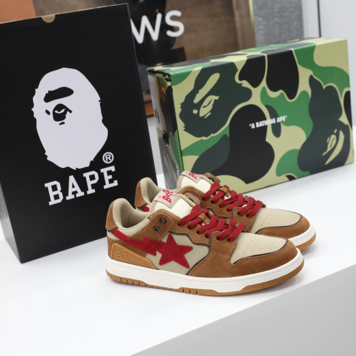 A Bathing Ape Sk8 Sta Wheat Red BA001FWG701030X