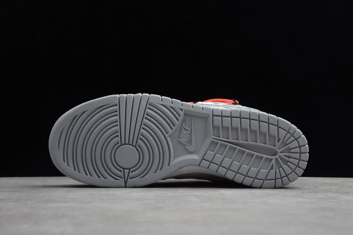 Off-White x Nike SB Dunk Low LTHR OW Silver White Red CT0856-800